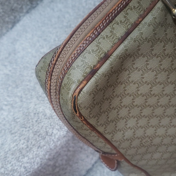 Celine Tan/Brown Leather/Coated Canvas Briefcase Document case Authentic Vintage - Picture 13 of 17